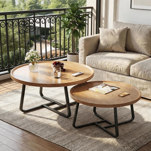 Round coffee table set 2 - round, of