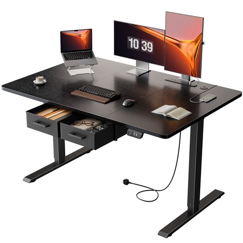Standing desk with outlets - with,
