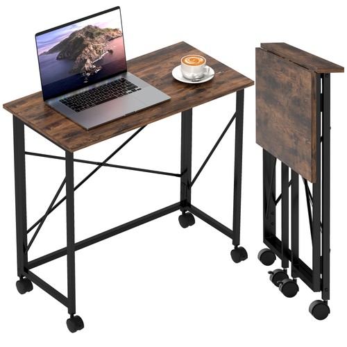 Homcom folding desk - folding, wheels
