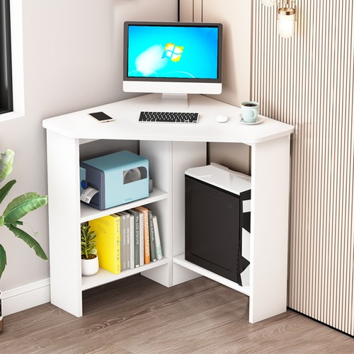 White corner computer desk - corner,