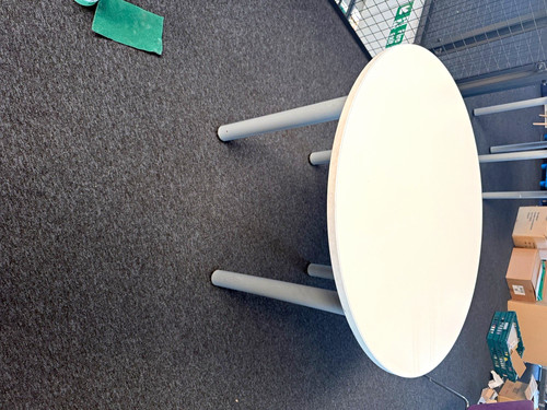 Round white plastic - round, office