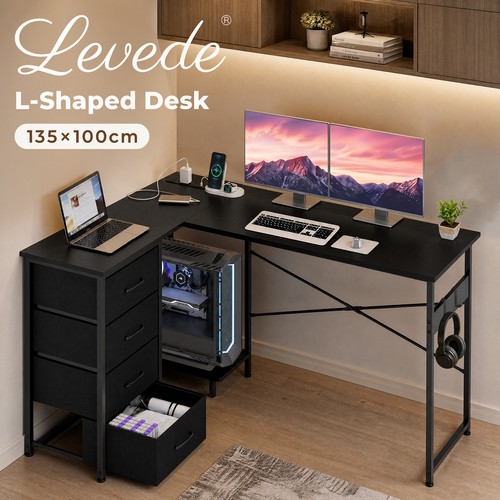Levede shaped office - l-shaped, desk