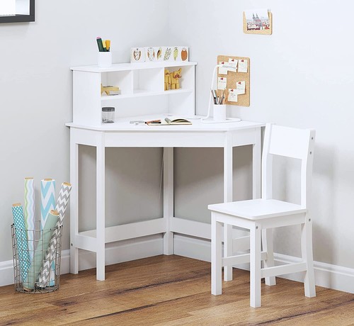 White study table and chairs - and,