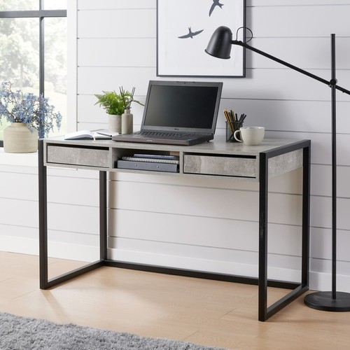 Office desk grey - office, concrete