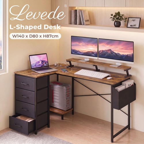 Levede shaped desk - shaped, with