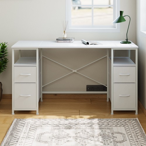 White computer desk - white, with